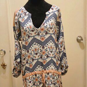 Anthropologie En Elly Drop Waist Rayon C Neck Dress XL
